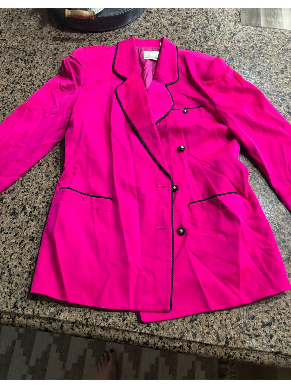 Dana Buchman Women’s Pink long Blazer Jacket Button Lined Pockets Long Sleeve 12